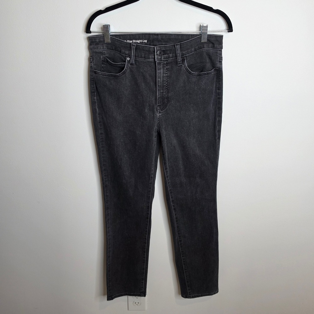 Talbots Flawless High-Rise Straight-Leg Jeans Women 10P Black Wash